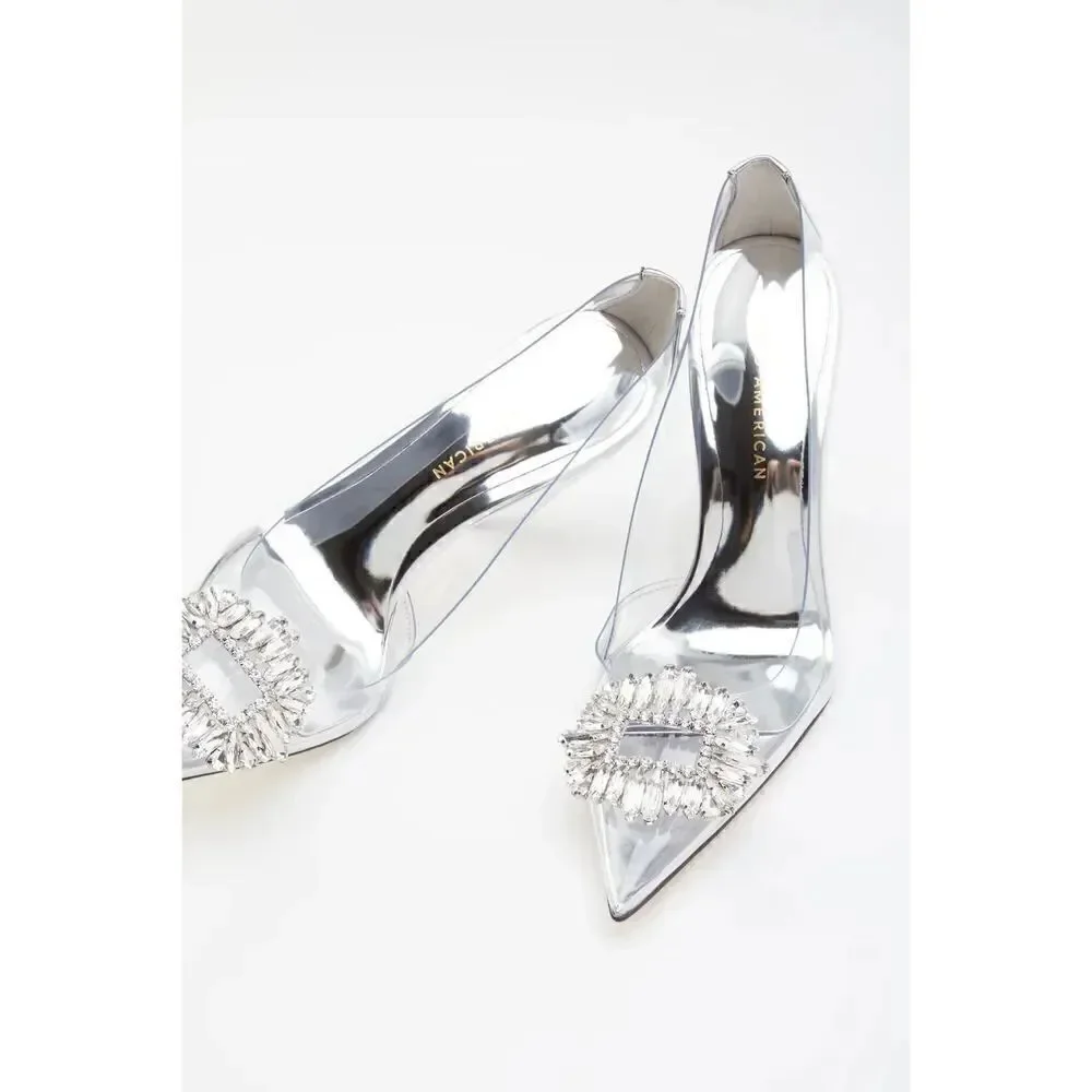 Good American Women's CINDER-F*CKING-RELLA Jeweled Stiletto Pumps Size 9.5 NEW